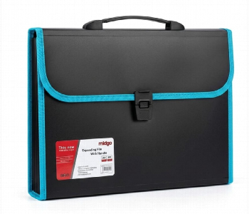 New Arrivals For Midgo 12 Pocket A4 Expanding File With Handle And Lock Black - ID 7167966