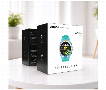 Express Delivery - Porodo Transparent Cristallo Ap Smartwatch Blue Amoled Display Bluetooth Smart Watch - ID 7168072