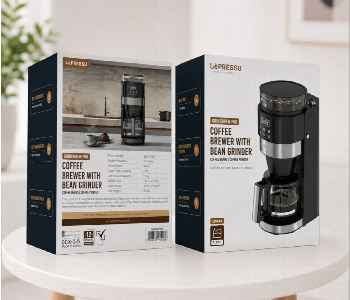 Express Delivery - Lepresso Coffee Brewer With Bean Grinder 900W 1.35L Digital Coffee Maker Black - ID 7168143