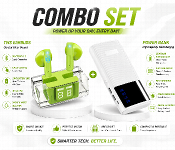 New Arrivals For Macon 20000Mah Power Bank With Strong Light  Wireless Bluetooth Earbuds With Led Display Charging Case Combo - ID 7168274