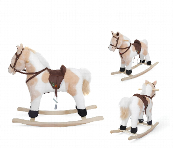 Express Delivery - Horse Rocking Chair Plush Interactive Wooden Base Ride On - ID 7168396