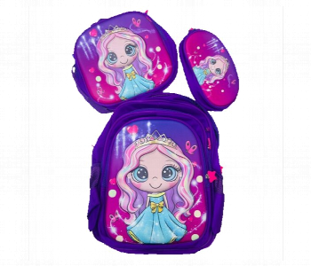 Express Delivery - Princess Purple Backpack Set 16 Inch Multiple Compartments School Bag 3Pcs - ID 7168635