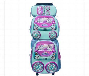 Express Delivery - Unicorn Rolling Backpack Set 14 Inch Trolley Bag Turquoise And Purple - ID 7168648