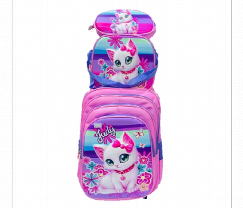 Express Delivery - Judy Cat Pink School Backpack Set 18 Inch Kids School Bag Pink And Purple - ID 7168650