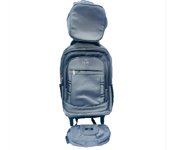 Express Delivery - Boila Grey Trolley Backpack Set 18 Inch School Bag Set - ID 7168668