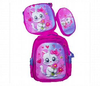 Express Delivery - Kitty School Backpack Set 16 Inch 3 Piece Kids Bag - ID 7168674