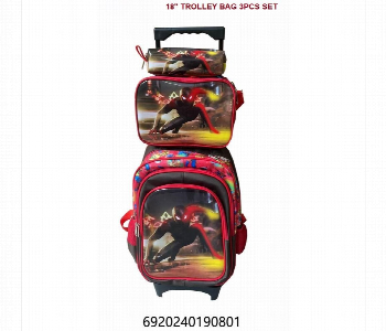New Arrivals For Spider Man Trolley Bag Set 18 Inch 3 Piece Kids Red And Black - ID 7168691