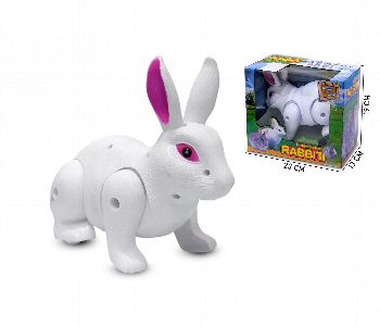 Battery Operated Walking Rabbit Toy With Realistic Hopping Action Front View - ID 7168978