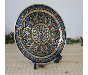 New Arrivals For Hand Colored Brass Plate 30Cm Hg00019 Islamic Geometric Design - ID 7169000