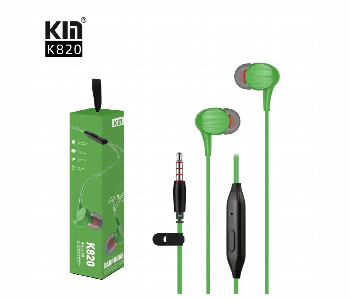 Kin K820 Stereo Earphone 3.5Mm Hifi Sound Green Front View - ID 7169200