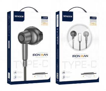 Express Delivery - Sendem G50T Type C Wired Earphones Clear Audio Mic - ID 7169221