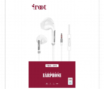Express Delivery - Iroot Re 101 Stereo Earphones 3.5Mm Hi Fi Anti Tangle Cable - ID 7169434