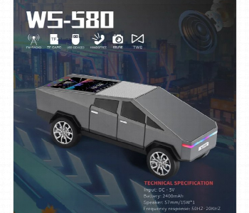 Express Delivery - Wster Ws 580 Cybertruck Car Speaker Bluetooth Tws Fm Radio - ID 7169468