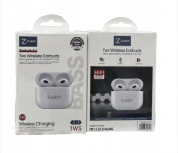 Express Delivery - Zarin Z 3 Tws Wireless Airpods Bluetooth 5.4 Hi Fi Sound White - ID 7169475