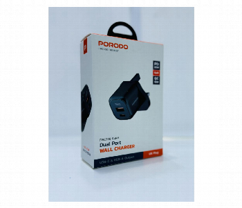 Express Delivery - Porodo Fwc028 Gan Dual Port Wall Charger 38W Fast Charge - ID 7169766