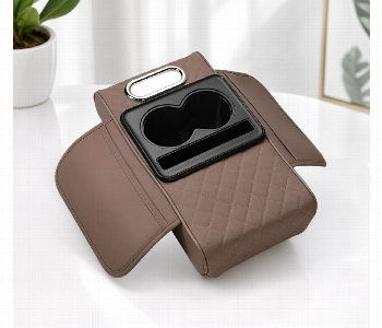 Express Delivery - Car Seat Gap Organizer With Cup Holder Storage Box Car Seat Organizer Console Storage Holder For Car Interior Brown - ID 7170075