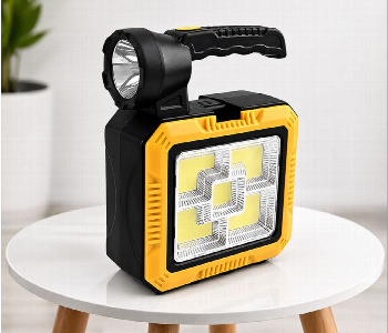 Express Delivery - Solar Portable Multi Function 7739 L Rechargeable Led Flashlight With Emergency Tool Kit Yellow - ID 7170225