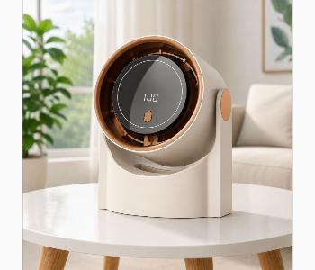 New Arrivals For Bladeless Desk Fan Beige Usb Rechargeable Table Fan With 100 Speed Settings Digital Display - ID 7170417