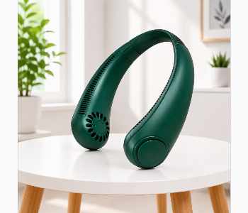 New Arrivals For Mini Neck Fan Green Rechargeable Wearable Bladeless Personal Cooling Fan With 3 Speed Airflow - ID 7170418