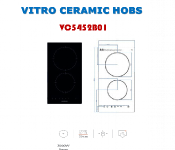 Express Delivery - Silverline Vitro Ceramic Hob Vc5452B01 30Cm Touch Control - ID 7170655