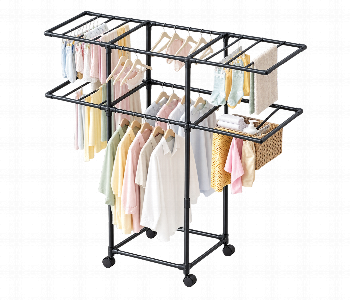 New Arrivals For Multi Functional Clothes Drying Rack With 4 Hanging Rods Foldable Laundry Stand Indoor Outdoor - ID 7170714