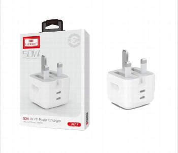 Express Delivery - Earldom Uk19 Pd Fast Charger 50W Dual Usb C Adapter White - ID 7171223