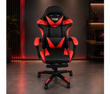 Tobi Gaming Chair Ergonomic Pu Leather With Footrest For Office Front View - ID 7171845