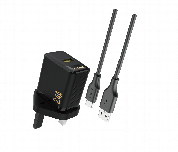 Express Delivery - Dudao A23Tuk B 12W Usb A Charger 2.4A Type C Cable Black - ID 7172666
