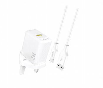 Express Delivery - Dudao A23Tuk W 12W Usb A Charger 2.4A Type C Cable White - ID 7172667