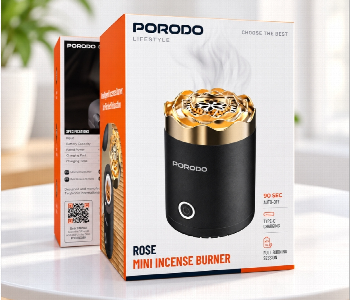 New Arrivals For Porodo Lifestyle Rose Mini Incense Burner 1800Mah Usb C Rechargeable 18W Aromatherapy Burner Black Pdbib - ID 7173419