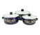 Sonashi SEW-013 Enamel Cookware Casserole Set with Lids, Yellow Floral Design - 3 Pieces 1 in UAE