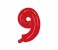 Party Time 9-RE-804086 Number 9 16 Inch Foil Balloon Red 1 in UAE