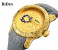 BIDEN 3D Engraved Luxury Silicone Strap Watch For Men - Gold 2 in UAE