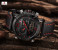 Naviforce 9134 Men Analog-Digital Leather Starp Watch - Red 4 in UAE