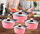 Royalford RF9271 10 Pieces Korean Cookware Set - Pink 2 in UAE