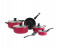 Homeway HW-2601 10 Pieces Non Stick Cookware Set - Red 1 in UAE