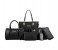6 Pieces Fashion Strip Handbags Set for Women - Black 1 in UAE