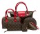 6 Piece Women Bag Set - Red & Brown 1 in UAE