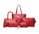 6 Piece Womens Zipper Personality Animal Prints Handbag Set APH77 Red 2 in UAE
