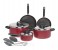 Prestige PR20916 11 Pieces Aluminum Non-Stick Cookware Set, Red 1 in UAE