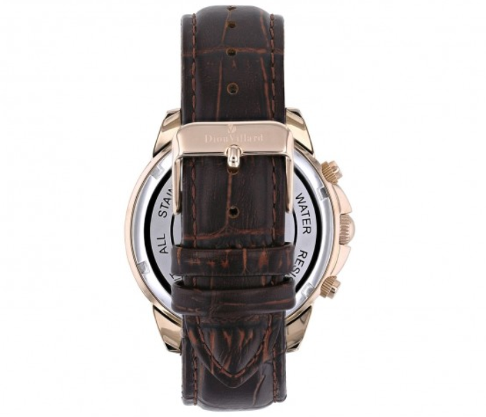Dion Villard DVW19053 Leather Strap Analog Watch for Men - Brown 3 in UAE
