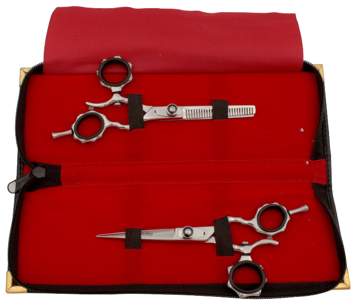Tips & Toes TT663664 Stainless Steel Rotating Ring Barber Razor Shears Kit - Silver 1 in UAE