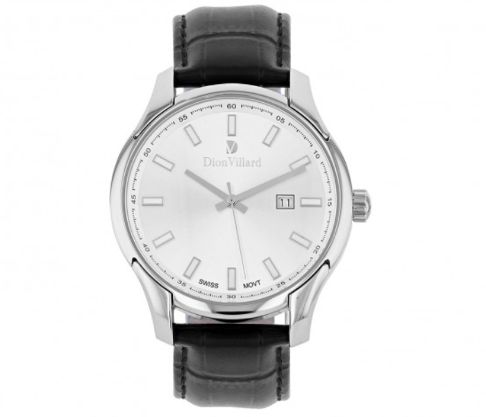 Dion Villard DVW19042 Leather Strap Analog Watch for Men - Black 1 in UAE