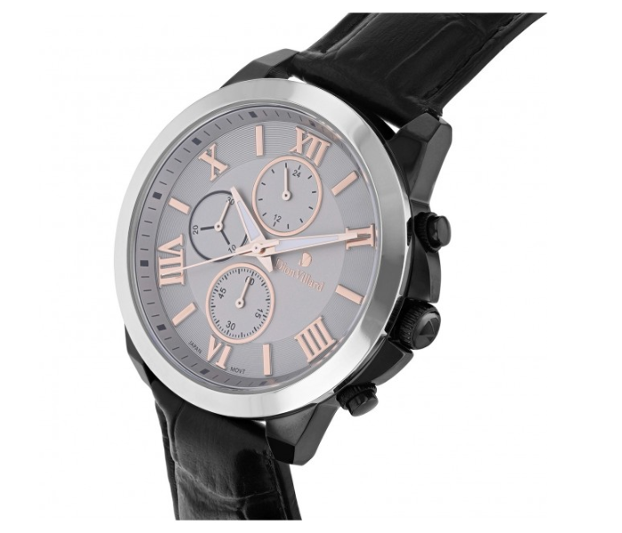 Dion Villard DVW19051 Leather Strap Analog Watch for Men - Black 2 in UAE