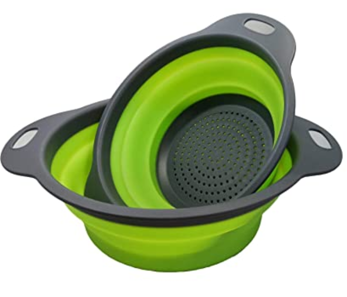 Sunny FGB1000 Foldable Silicone Colander Kitchen Multipurpose Washing Basket Strainer, Assorted Color 2 in OMAN