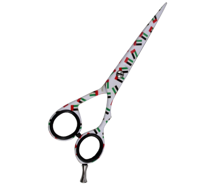 Tips & Toes TT-0734 UAE National Day Super Cut Stainless Steel Professional Barber Scissors - Multi Colour 4 in UAE