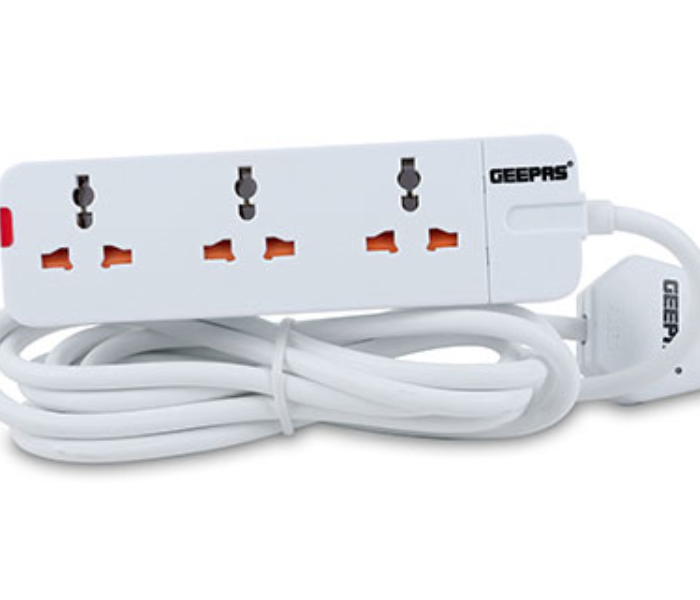 Geepas GES58011 3 Way Extension Socket White 2 in UAE