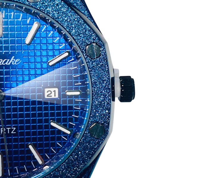 Frosted Royal Touch Stainless steel watch - Blue 3 in UAE