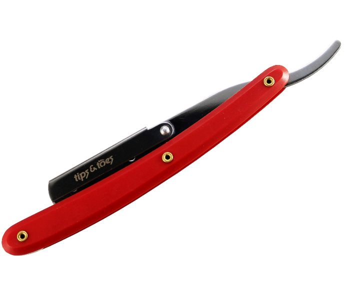 Tips & Toes TT730 Professional Straight Edge Barber Razor - Red 2 in UAE