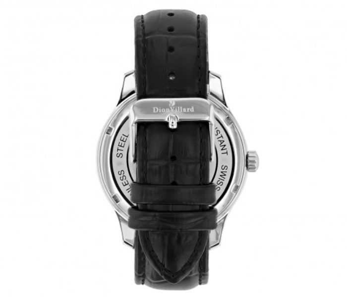Dion Villard DVW19042 Leather Strap Analog Watch for Men - Black 3 in UAE